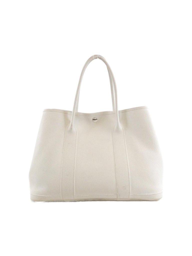 Hermes Garden Party 36 Tote Bag White Silver